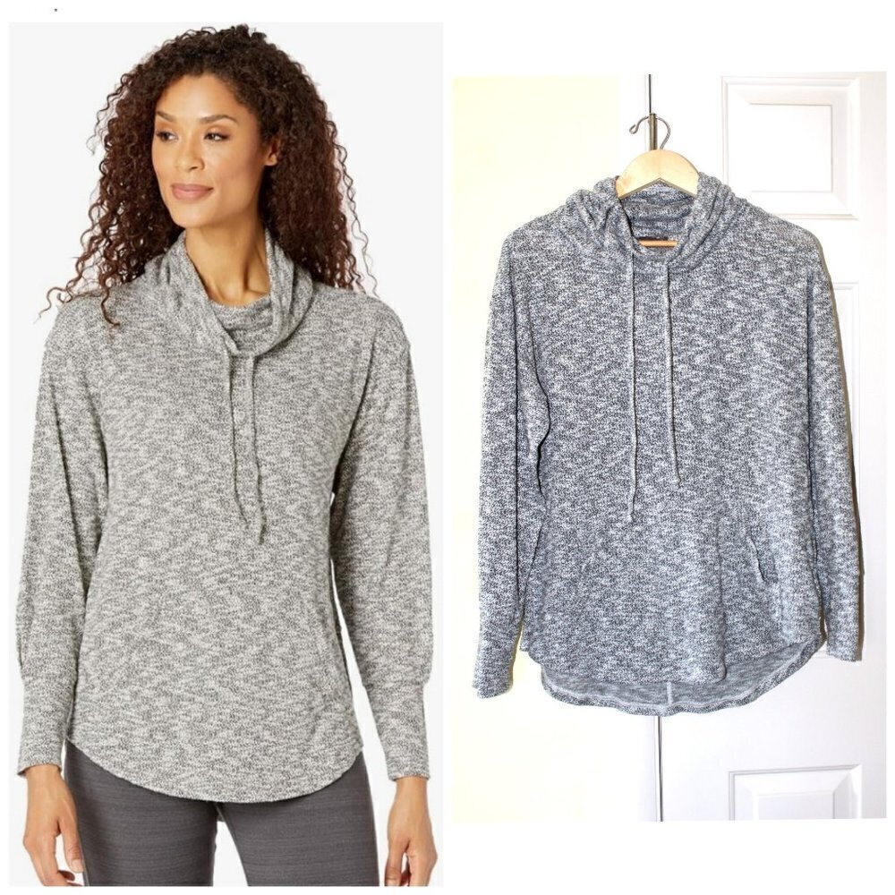 Prana Frieda Top Women Sport Sweater Size Large Black & White Long Sleeve